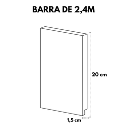 Rodapé Poliestireno 20cm Liso Branco 50020 Arquitech - 2