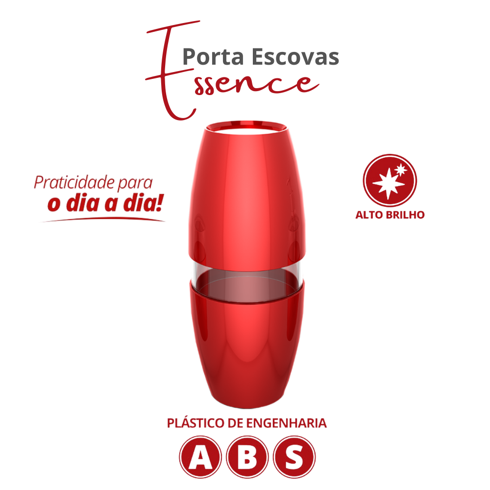 Porta Escova de Dentes para Banheiro Essence Cor Vermelho Durín - 2