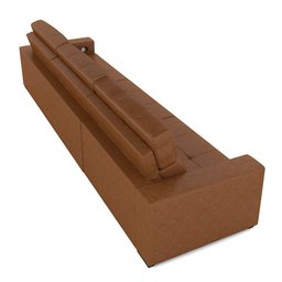 Sofá Retrátil 4 Lugares 284cm 3 Módulos Nero com USB Couro Manchado Claro G52 - Gran Belo - 8