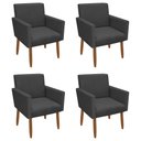 Ver imagem 1 de Kit 4 Poltronas Decorativa Nina Pés Palito Veludo Cinza Grafite Chamby Móveis