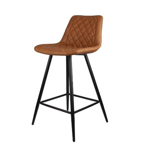 Banqueta Nara Base Aço Assento Marrom 91cm - 66246