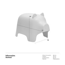 Banco infantil Pig - Porco - Azul - 2