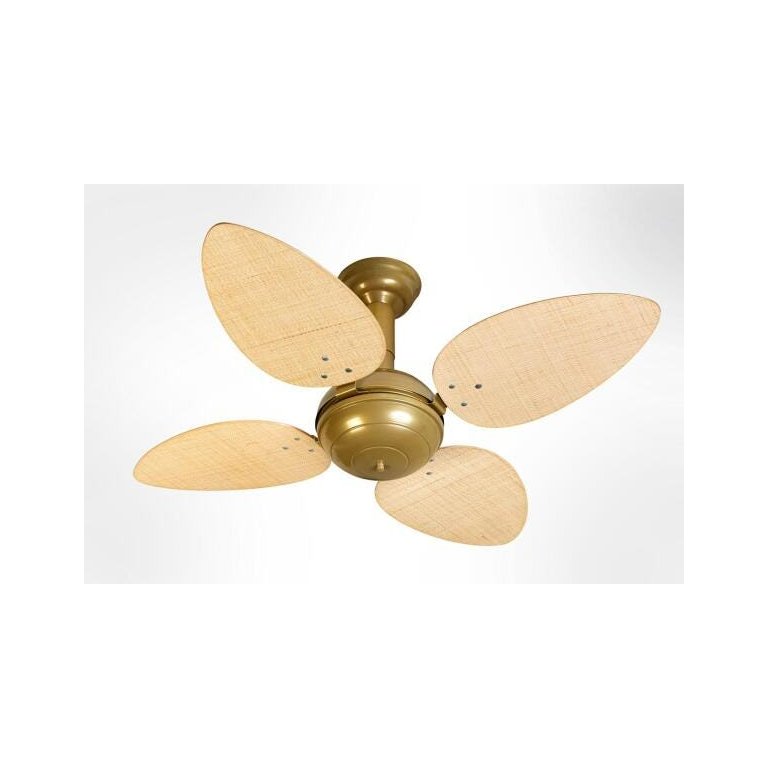 Ventilador de Teto Office Jet Venti-Delta Gold 4 Pás Rattan Natural 110V com Controle
