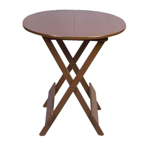 Mesa 70x70 Dobrável Redonda em Madeira Padrão - Imbuia