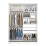 Guarda Roupa Armário Roupeiro Casal MDF Portas de Correr 4 Espelhos 2 Prateleiras 3 Gavetas Branco - 4