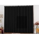 Ver imagem 1 de Cortina Quarto Bloqueia Luz 4 Metros Preto Com Ilhós Cromado
