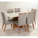 Ver imagem 1 de Mesa de jantar + 6 cadeiras Paris Tampo Atenas 160 cm cinza