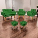 Ver imagem 1 de Kit Namoradeira 2 Poltronas e 2 Puffs para Sala Manicure Consultório Alice Suede