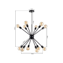 Ver imagem 4 de Lustre Pendente Sputnik Preto para 12 Lâmpadas Moderno Luxo Inl70
