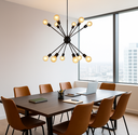 Ver imagem 3 de Lustre Pendente Sputnik Preto para 12 Lâmpadas Moderno Luxo Inl70