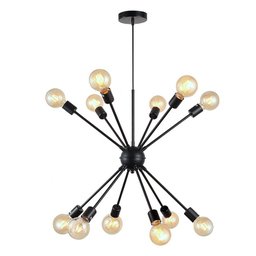 Lustre Pendente Sputnik Preto para 12 Lâmpadas Moderno Luxo Inl70 - 1