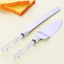 Ver imagem 1 de Kit Faca e Espátula para Bolo em Acrílico e Aço Inox