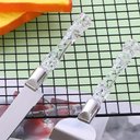 Ver imagem 2 de Kit Faca e Espátula para Bolo em Acrílico e Aço Inox