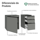 Ver imagem 5 de Gabinete Suspenso para Banheiro 100cm 1 Porta 3 Gavetas Cinza Nice Madesa 03