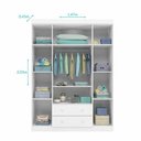 Ver imagem 3 de Quarto Infantil Lívia Completo 2 Peças Roupeiro 4 Portas e 2 Gavetas + Cômoda Sapateira para Quarto