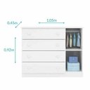 Ver imagem 2 de Quarto Infantil Lívia Completo 2 Peças Roupeiro 4 Portas e 2 Gavetas + Cômoda Sapateira para Quarto