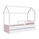 Ver imagem 3 de Cama Infantil Montessoriana Casinha com Cama Auxiliar Ccm020 Infanto Branco Rosa Completa Móveis