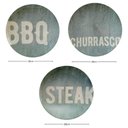 Ver imagem 3 de Kit 6 Pratos Rasos Tramontina Churrasco Stone Porcelana 28cm Temático Bbq Steak