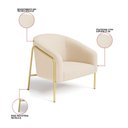Ver imagem 3 de Poltrona Sala Industrial Alta Dourado Stella Bouclê D03 - D’Rossi