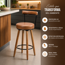 Ver imagem 5 de Kit 3 Banquetas Alta 80cm Giratória c/ Encosto 4 Pés Ilha Gourmet Balcão Bancada Corino Amarula