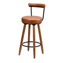Ver imagem 7 de Kit 3 Banquetas Alta 80cm Giratória c/ Encosto 4 Pés Ilha Gourmet Balcão Bancada Corino Amarula