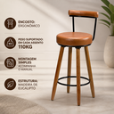 Ver imagem 2 de Kit 3 Banquetas Alta 80cm Giratória c/ Encosto 4 Pés Ilha Gourmet Balcão Bancada Corino Amarula