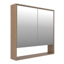 Ver imagem 4 de Conjunto Gabinete para Banheiro Suspenso com Cuba e Espelheira com Nicho em MDF 82cm Prime Yescasa Noce Marrom