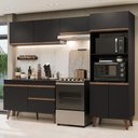 Ver imagem 1 de Cozinha Completa Pieta 8 Portas 1 Gaveta MDP 260cm Preta Madesa