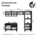 Ver imagem 2 de Cozinha Completa Pieta 8 Portas 1 Gaveta MDP 260cm Preta Madesa