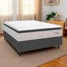 Cama Box Colchão Casal Molas Ensacadas City Pillow Top 138x188x61cm Branco / Cinza Hellen - 3