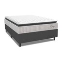 Ver imagem 1 de Cama Box Colchão Casal Molas Ensacadas City Pillow Top 138x188x61cm Branco / Cinza Hellen