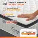 Ver imagem 7 de Cama Box Colchão Casal Molas Ensacadas City Pillow Top 138x188x61cm Branco / Cinza Hellen