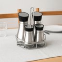 Ver imagem 6 de Conjunto Galheteiro Tramontina Realce Aço Inox Porta Azeite Vinagre Temperos Mesa Jantar Cozinha
