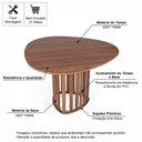Ver imagem 2 de Mesa de Jantar Orgânica 4 Lugares 120x118cm MDF Noronha - Straub Web