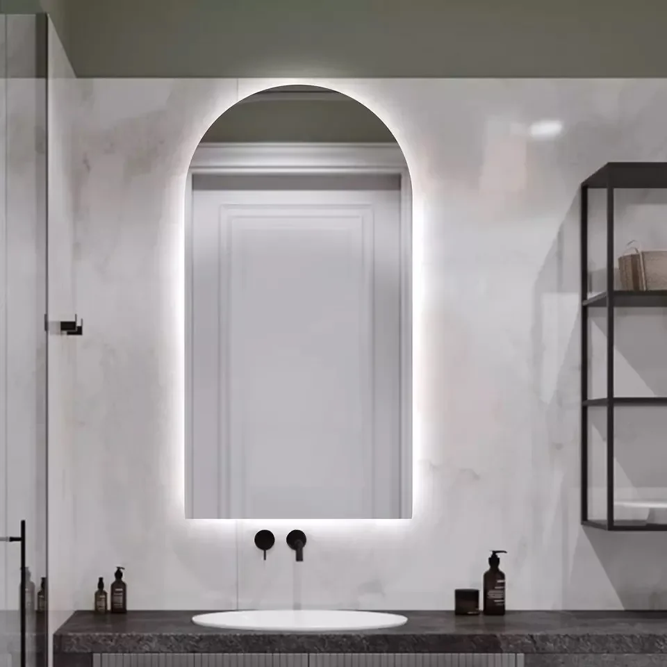 Espelho Orgânico Decorativo Lapidado com Led 90x60 Cm E13 para Sala, Quarto, Banheiro, 6000k 110v