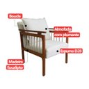 Ver imagem 6 de Kit 2 Poltrona Sala Decorativa Ayla Estofada Boucle Branco Base Madeira Castanho - Arkell
