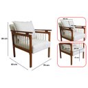 Ver mais imagens de Kit 2 Poltrona Sala Decorativa Ayla Estofada Boucle Branco Base Madeira Castanho - Arkell