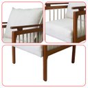 Ver imagem 7 de Kit 2 Poltrona Sala Decorativa Ayla Estofada Boucle Branco Base Madeira Castanho - Arkell