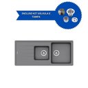 Ver imagem 1 de Cuba de Cozinha em Quartzo Arell 201e + Válvula Cinza/inox