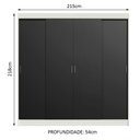 Ver mais imagens de Guarda-roupa Casal Austin 4 Portas 3 Gavetas Branco
