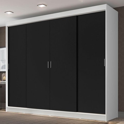 Guarda-roupa Casal Austin 4 Portas 3 Gavetas Branco