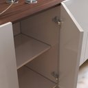 Ver imagem 7 de Aparador Buffet para Sala de Jantar 4 Portas 160cm Puerto C04 Off White Nogueira Preto Fosco - Lyam