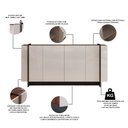 Ver imagem 4 de Aparador Buffet para Sala de Jantar 4 Portas 160cm Puerto C04 Off White Nogueira Preto Fosco - Lyam