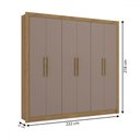 Ver imagem 4 de Guarda-roupa Casal 6 Portas 2 Gavetas Nogueira/fendi - Kappesberg