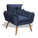 Ver imagem 3 de Poltrona Opala Decoração Sala Estar Jantar Recepção Escritório Salão Clínica Veludo Azul Marinho
