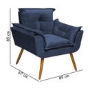 Ver imagem 2 de Poltrona Opala Decoração Sala Estar Jantar Recepção Escritório Salão Clínica Veludo Azul Marinho
