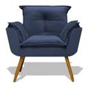 Ver imagem 1 de Poltrona Opala Decoração Sala Estar Jantar Recepção Escritório Salão Clínica Veludo Azul Marinho