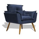 Ver imagem 4 de Poltrona Opala Decoração Sala Estar Jantar Recepção Escritório Salão Clínica Veludo Azul Marinho