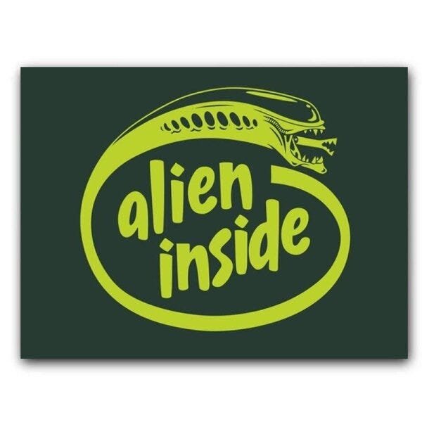 Placa Mdf 20 Cm X 30 Cm - Alien Intel Inside (Bd54) | MadeiraMadeira