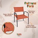 Ver imagem 2 de Kit 2 Poltronas Porã Junco Sintético Estrutura Aço Preto com Braços para Área Externa Terracota